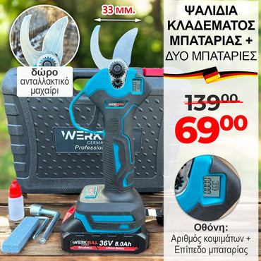 <tc>Ασύρματο ψαλίδι αμπέλου με οθόνη WerkBull</tc>