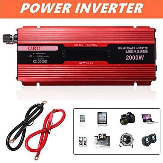 <tc>Μετατροπέας τάσης με οθόνη από 12V σε 220V ισχύος 2000W.</tc>