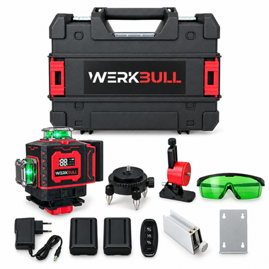 4D Αλφάδι Laser 360° με 16 Πράσινες Γραμμές και Οθόνη WerkBull