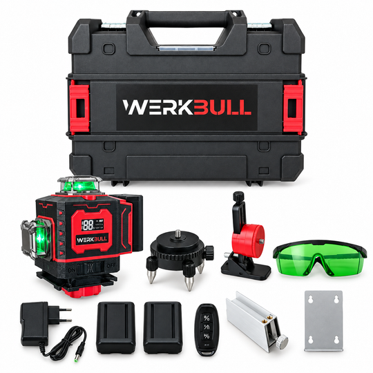 4D Αλφάδι Laser 360° με 16 Πράσινες Γραμμές και Οθόνη WerkBull