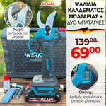 <tc>Promo 2σε1 σετ WerkBull Ασύρματο ψαλίδι αμπέλου με οθόνη + τηλεσκοπικό κοντάρι</tc>