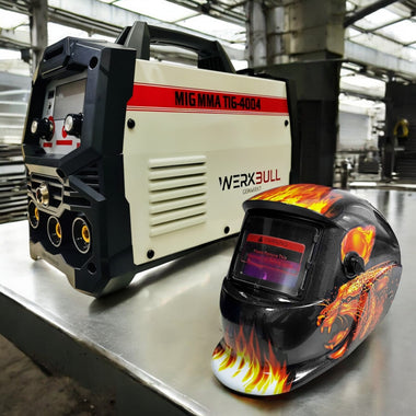 <tc>2 σε 1 Συρματότροφος &amp; Inverter Ηλεκτροκόλληση 400Α WERKBULL + ΔΩΡΟ φωτοηλεκτρική μάσκα συγκόλλησης</tc>