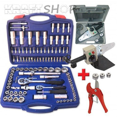 <tc>Κασετινα καρυδακια σετ 108 τεμ. KraftRoyal Γερμανία + Γερμανικό κολλητήρι KraftRoyal για πολυπροπυλένιο + ψαλίδι για σωλήνες PPR</tc>